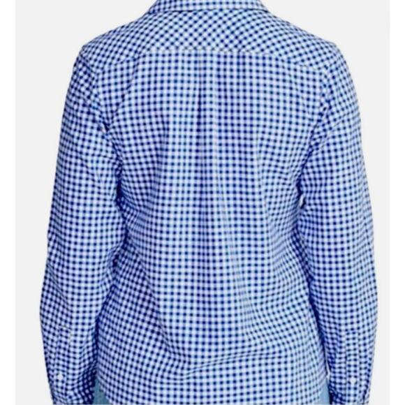 New UNTUCKit Women's Belleza Navy Blue Gingham Button Down Shirt NWT - Picture 6 of 8